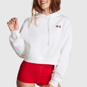 Vs pink every day cropped strawberry  hoodie